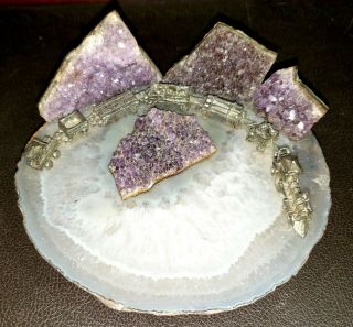 Vintage Amethyst Train Sculpture A Gold Mining Train In The Mountains Of Alaska