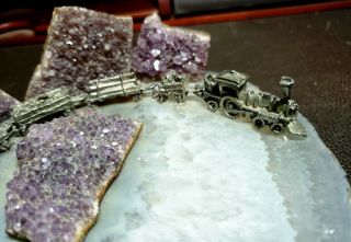 Vintage AMETHYST Train sculpture A Gold Mining Train in the Mountains of Alaska 2