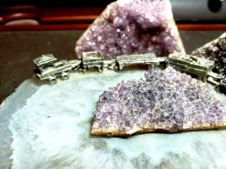 Vintage AMETHYST Train sculpture A Gold Mining Train in the Mountains of Alaska 3