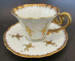 Vintage Porcelaine De France Hand Painted Teacup And Saucer