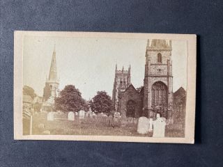 Victorian Carte De Visite Cdv: Scene: Churches Graveyard: Reeks: Evesham: 2 Of 4