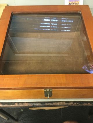 Vintage Wooden Glass Top Display Box.  For Displaying Jewelry Or More