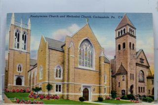 Pennsylvania Pa Carbondale Presbyterian Church Methodist Postcard Old Vintage Pc