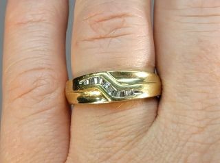 Vintage 14k Gold W/ Diamonds Mens Ring 5.  89 G Not Scrap Size 10