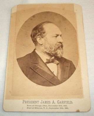 Vintage President James A.  Garfield Cabinet Card Photograph Photo Antique