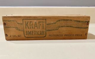 Vintage Kraft American Wooden Cheese Box.