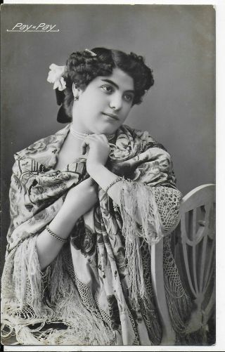Rare Vintage,  Postcard,  Actress,  Famous Lady " Pay=pay ",  Spain,  1911,  Rp