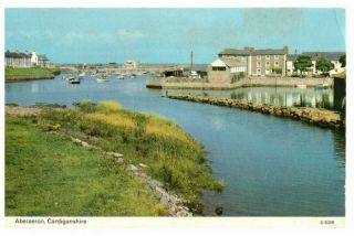 Aberaeron Harbour,  Cardiganshire Wales Rare Vintage Postcard Posted 15.  08.  75