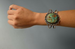 Native American Vintage old pawn Navajo silver turquoise Bracelet signed 3