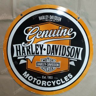 Harley Motorcycles 2 Sided Vintage Porcelain Sign 30 Inches Round