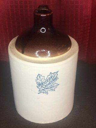 Western Stoneware Pottery Moonshine Crock 1/2 Gallon Jug