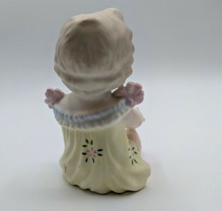 Vintage Antique German Victorian Porcelain Bisque Piano Baby Girl Eating Apple 3