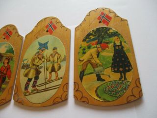 NORWAY HISLON NORGE WALL HANGINGS SET OF 3 VINTAGE 7.  5 x 4 INCHES 3