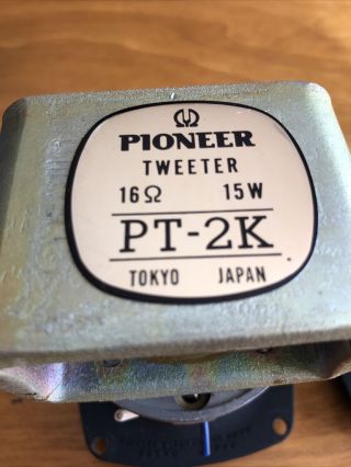 Vintage Pioneer PT - 2K Tweeters 16 Ohms 15 watts.  Japan 3