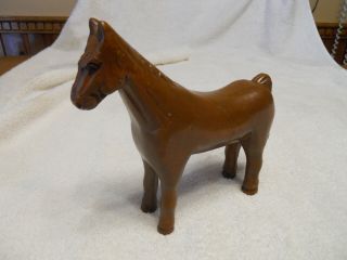 Hand Carved Wooden Horse Unsigned Folk Art