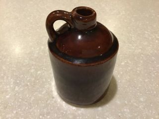 Antique Vintage Small Brown Stoneware Crock Jug 4 1/2” Tall