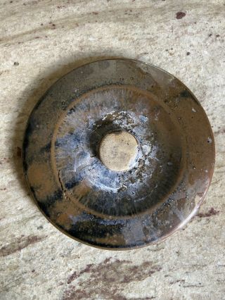 Vintage Brown Glaze Stoneware Ceramic Crock Lid Only Antique Pottery Top