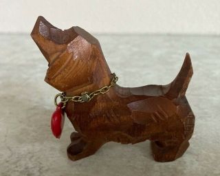 Vintage Hand Carved Wooden Dachshund Dog 2 " X 2 "