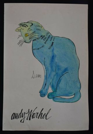 ANDY WARHOL - PAINTING & DRAWING,  GOUACHE & INKS ON OLD PAPER,  Signed,  Art,  VTG 2