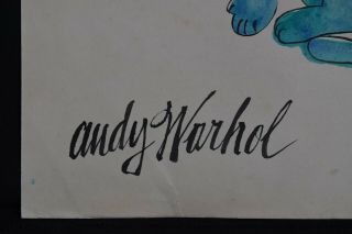ANDY WARHOL - PAINTING & DRAWING,  GOUACHE & INKS ON OLD PAPER,  Signed,  Art,  VTG 3