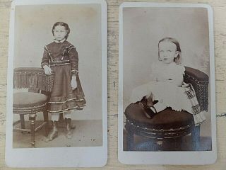 Set Of 2 Cute Girl Cdvs C 1880?