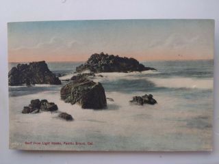 Surf From Light House Pacific Grove California Seal Rock Vintage Postcard