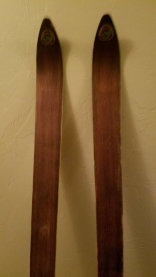 Vintage Early 1900s Downhill Skis Made By Schiller w stratos bindings.  EXT RARE 3