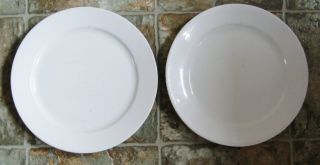 2 Antique White Ironstone 9 1/2 " Dinner Plates Jg Meakin Hanley & Richard Alcock