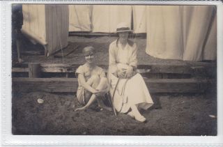 Rare Vintage Postcard Ventnor Beach,  Isle Of Wight Ladies Outside Tent Huts