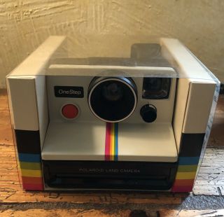 Vintage Polaroid Onestep White Rainbow Stripe Sx70 Instant Film Land Camera