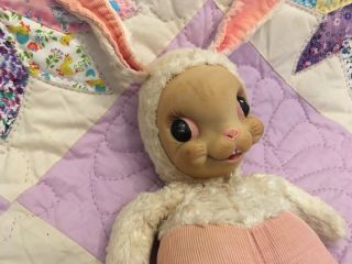 Rare 1950s Rushton Rubber Face Star Creation Plush Bunny Rabbit