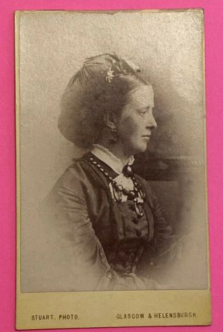Victorian 1880s Woman W Jewelry & Dress Cabinet Card Photo Scotland