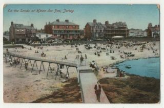 Jersey On The Sands At Havre Des Pas J Welch 13 Apr 1919 Vintage Postcard 325c