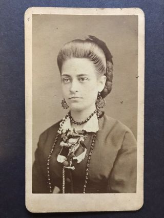 Rare Antique Philadelphia Pennsylvania Pretty Woman Civil War Era Cdv Photo