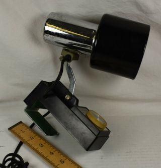 Vintage Mid Century Chrome & Black Bed Head Board Lamp Light Dimmable