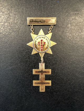 Antique Vintage Masonic Knights Templar In Hoc Signo Vinces In Gold