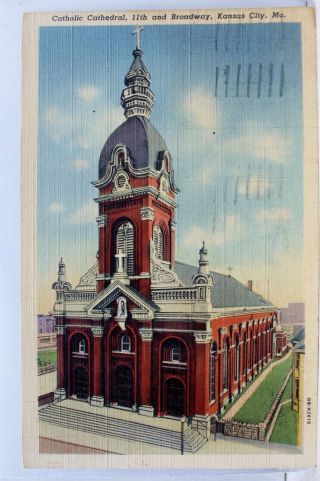 Missouri Mo Kansas City Catholic Cathedral Postcard Old Vintage Card View Postal