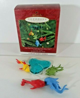 Dr Seuss One Fish Two Fish Red Fish Blue Fish Hallmark Ornament Year 2000