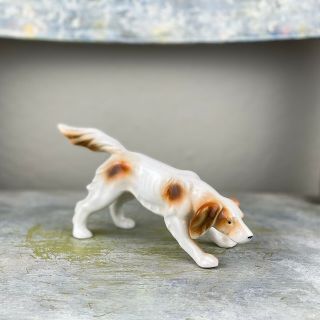 Brittany Spaniel Dog Figure Figurine Porcelain Vintage Japan Spaniel Springer