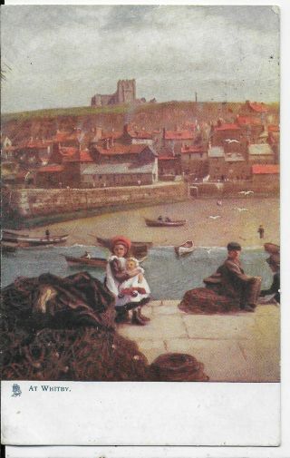 Rare Vintage Tuck Postcard,  At Whitby,  North Yorkshire,  1905