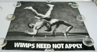 NITF Vintage NIKE Wrestling Poster ☆ Wimps Need Not Apply ☆ TONS of EYE - APPEAL 2