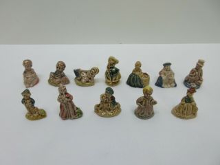 Set Of 12 Vintage Wade Miniature Figurines Figures Ceramic England