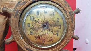 Vintage 1930 ' s Franklin D Roosevelt Metal Mantle Clock - FDR THE MAN OF THE HOUR 2