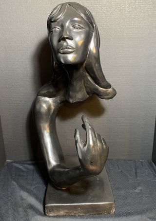 Vintage 1972 Austin Productions Sculpture By Morfy Female Statue Bust