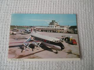 Vintage Colour Postcard,  " The Airport,  Jersey,  C.  I.  ".  L