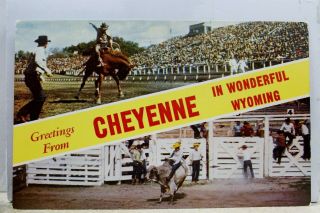 Wyoming Wy Cheyenne Wonderful Greetings Postcard Old Vintage Card View Standard