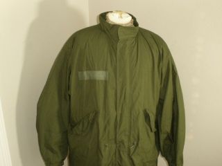 Vtg Men ' s US MILITARY Army Green Fishtail Deck Coat Jacket PARKA w/ LINER Medium 2