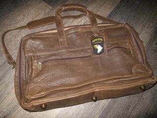 Scully 81st Aero Squadron Vintage Leather Laptop Satchel Bag Walnut Airbone Id