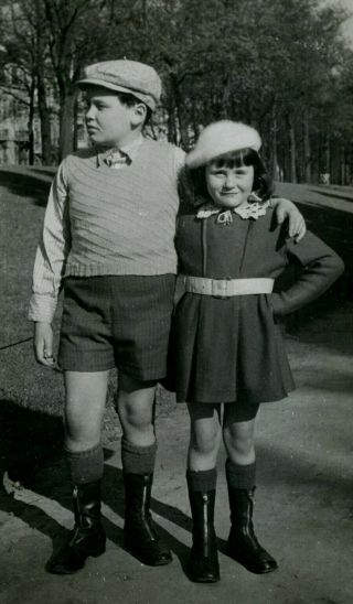 Vintage Real Photo Postcard Rppc Cute Kids Boy Girl Fashion
