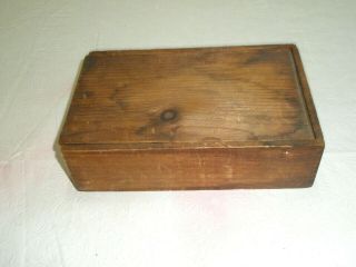 Vintage Wooden Box Finger Jointed Sliding Lid
